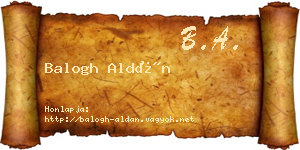 Balogh Aldán névjegykártya