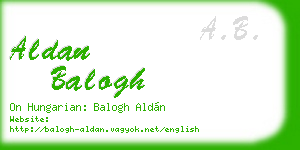 aldan balogh business card